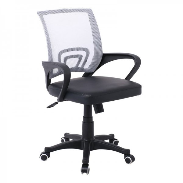 Καρεκλα Γραφειου - BF2101-P Πολυθρόνα Γραφείου με Ανάκλιση Mesh Γκρι - Μαύρο Pu ( Συσκ.1 ) Καθίσματα Εργασίας / Μαθητείας